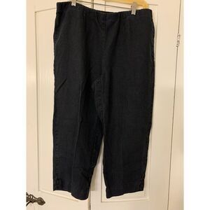 J.JILL‎ Pure Jill Pants Women's SP Linen Black Pull On Crop Beach Coastal READ